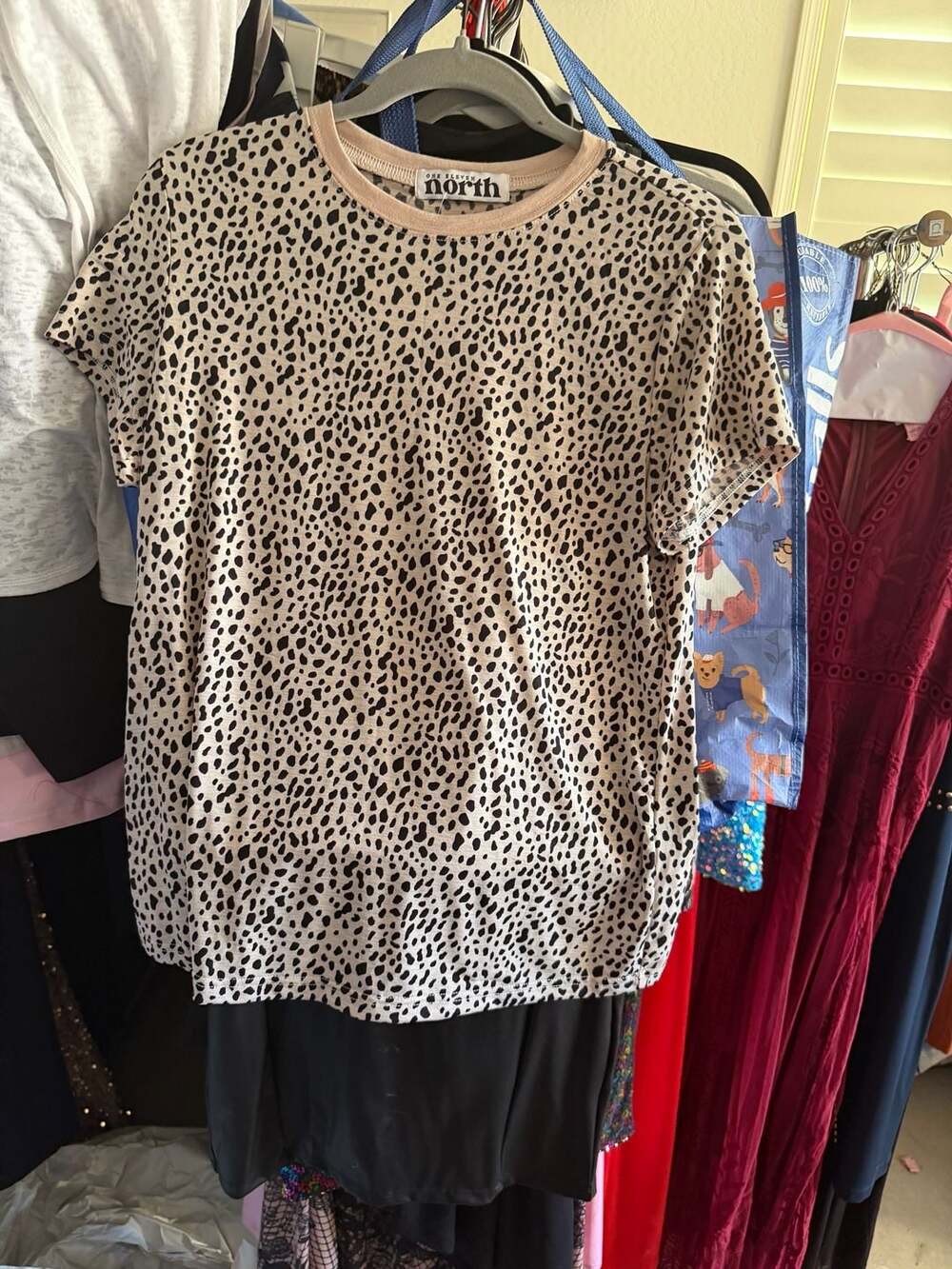 One Eleven North Cheetah Print Short Sleeve Crew Neck T-Shirt